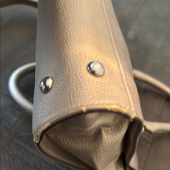 Tignanello Tan Satchel with Structured Design and Buckle Details - Picture 7 of 12